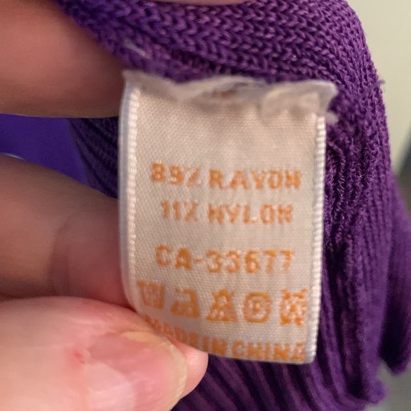 Two-tone purple/lavender 3/4 sleeve cardigan - Picture 3 of 3